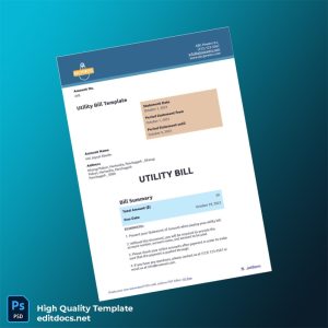ABC Powers Inc Editable Utility Bill Template in Word and PDF formats