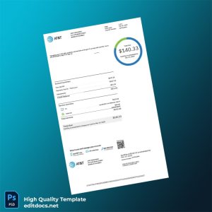 AT T Editable Utility Bill Template in Word and PDF formats