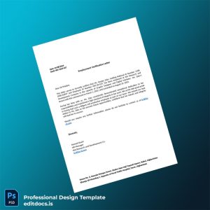 Editable Afghanistan KIA Research and Development Employment Verification Letter Template (Word&PDF) Page Preview - EditDocs