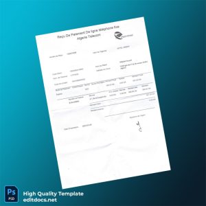 Algeria Alg Rie T L Com Editable Utility Bill Template in Word and PDF formats