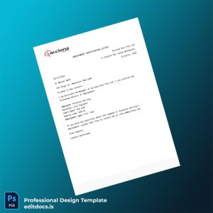 Editable Australia Acciona Rail Pty Ltd Employment Verification Letter Template (Word&PDF) Page Preview - EditDocs