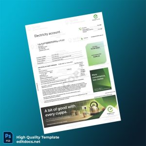Australia EnergyAustralia Editable Electricity Bill Template in Word and PDF formats