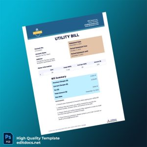 Australia Jotform Editable Utility Bill Template in Word and PDF formats