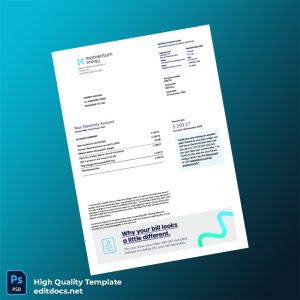 Australia Momentum Energy Editable Electricity Bill Template in Word and PDF formats