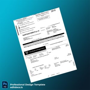Editable Australia RTA Certificate of Registration Template (Word&PDF) Page Preview - EditDocs