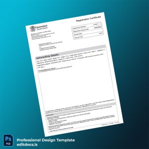 Editable Australia Vehicle Registration Certificate Template (Word&PDF) Page Preview