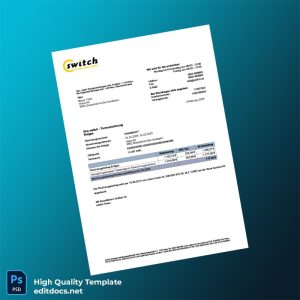 Austria Switch Energievertriebsges mbH Editable Utility Bill Template in Word and PDF formats