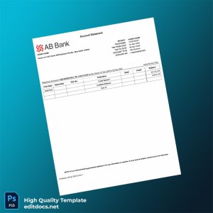 Bangladesh AB Bank Statement Template in Word and PDF formats