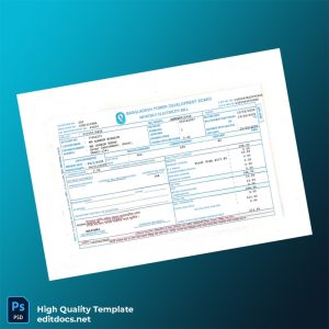 Bangladesh Bangladesh Power Development Board Editable Electricity Bill Template in Word and PDF formats