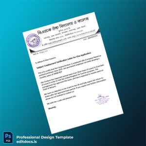 Editable Bangladesh Company Name Employment Verification Letter Template (Word&PDF) Page Preview - EditDocs