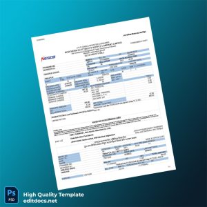 Bangladesh Dinajpur Sadar Sales And Distribution Unit Editable Utility Bill Template in Word and PDF formats