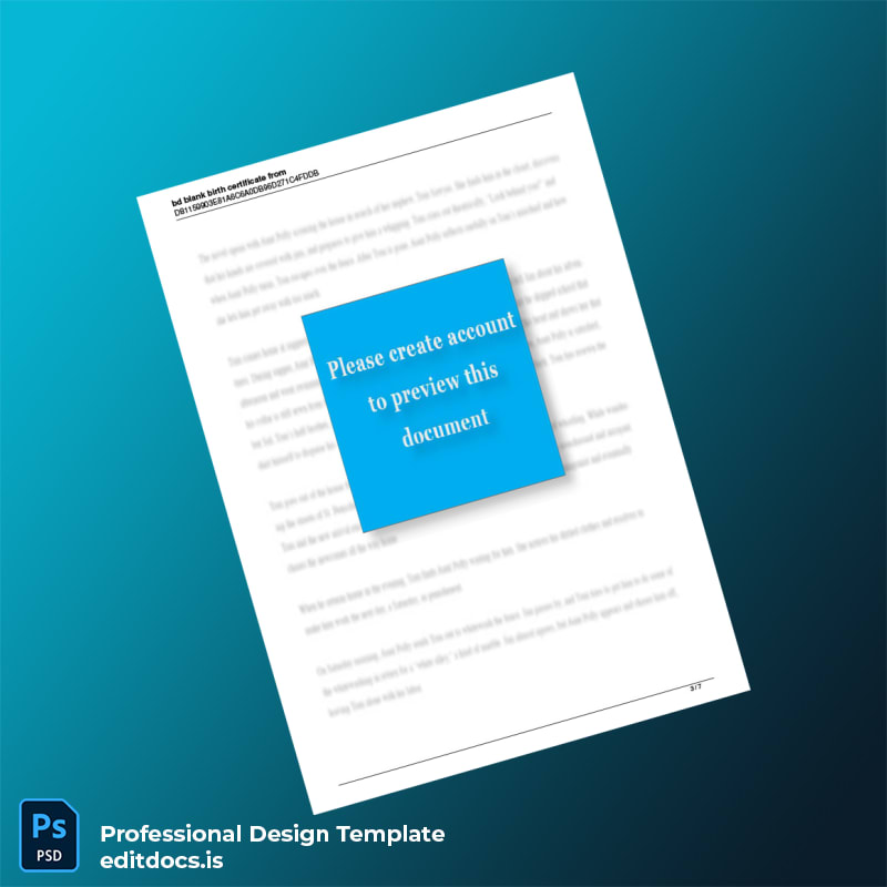 Editable Bangladesh Government Birth Certificate Template in Word and PDF formats page 3 Page Preview - EditDocs