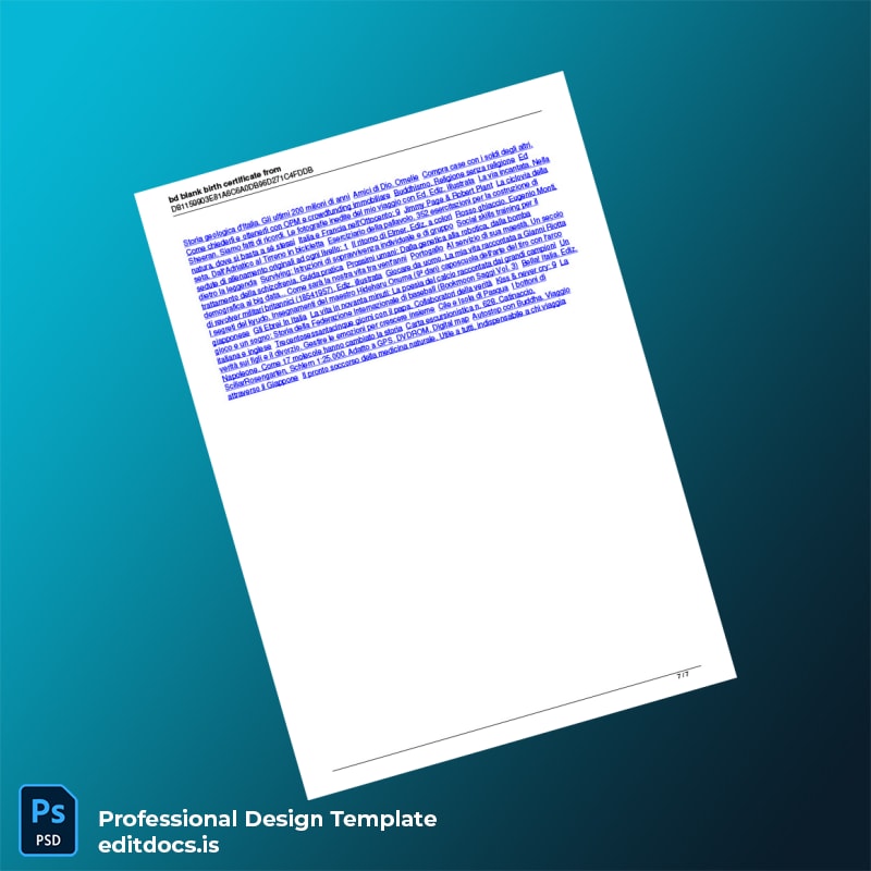 Editable Bangladesh Government Birth Certificate Template in Word and PDF formats page 7 Page Preview - EditDocs