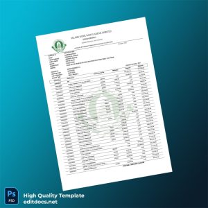 Bangladesh Islami Bank Bank Statement Template in Word and PDF formats