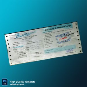 Bangladesh KARIMULLAH MARKET Editable Utility Bill Template in Word and PDF formats