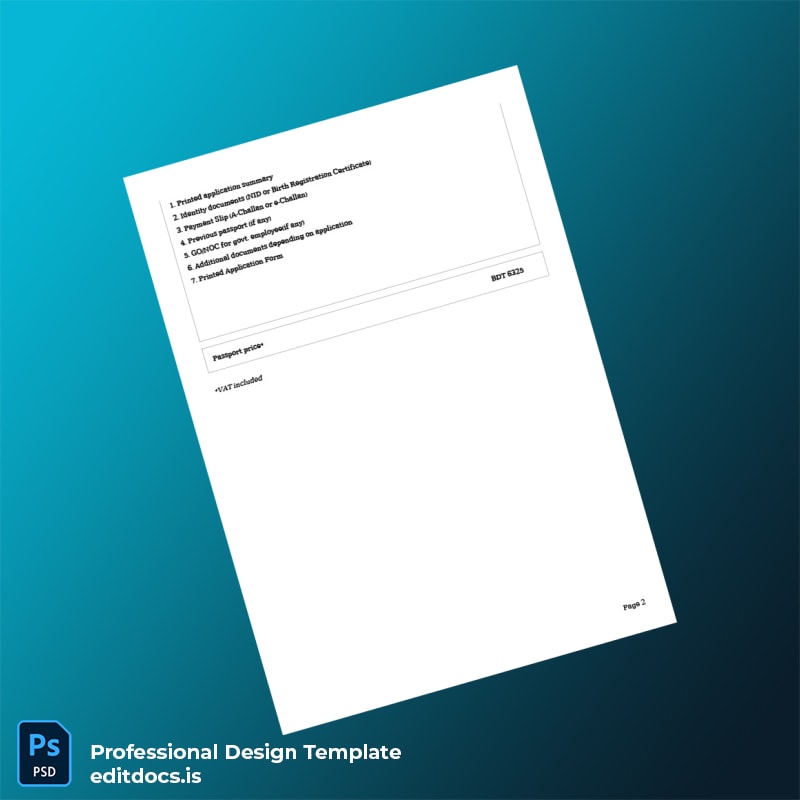 Editable Bangladesh Passport Office Registration Summary Template in Word and PDF formats page 2 Page Preview - EditDocs