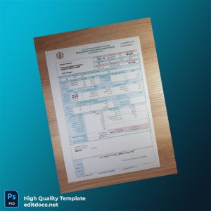 Bangladesh Protibondhi School Editable Electricity Bill Template in Word and PDF formats