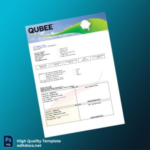 Bangladesh Qubee Editable Utility Bill Template in Word and PDF formats