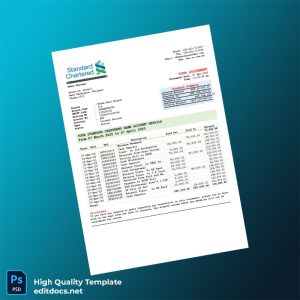 Bangladesh Standard Chartered Editable Bank Statement Template in Word and PDF formats