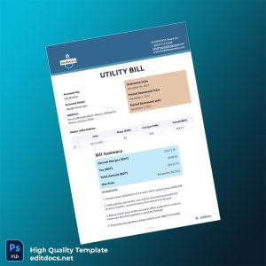 Bangladesh WAZIPADICO Powers Inc Editable Utility Bill Template in Word and PDF formats