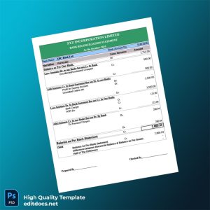 Bank Reconciliation Template in Word and PDF formats