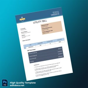 Belgium ABC Powers Editable Utility Bill Template in Word and PDF formats