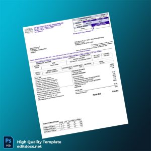 Belgium Golden Valley Electric Association Editable Electricity Bill Template in Word and PDF formats