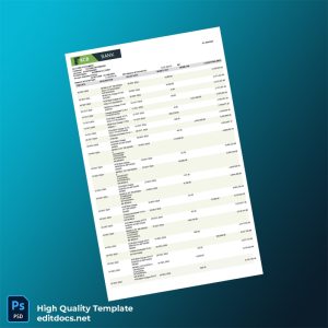 Burundi KCB Bank Statement Template in Word and PDF formats