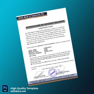 Cameroon Union Bank of Cameroon Plc Bank Statement Template in Word and PDF formats