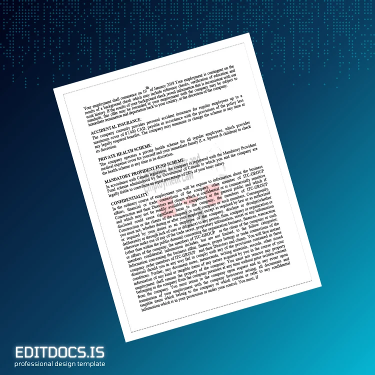 Editable Canada ITC-Group Construction Employment Verification Letter Template in Word and PDF formats page 3 Page Preview - EditDocs