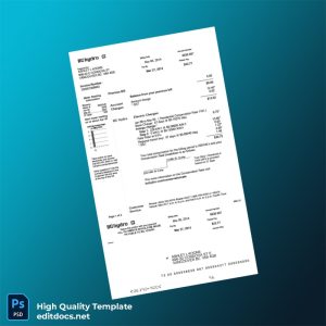 Canada BC Hydro Editable Utility Bill Template in Word and PDF formats