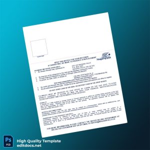 Canada City Of Niagara Falls Editable Water Bill Template in Word and PDF formats