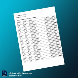 Canada Editable Fake Bank Statement Template in Word and PDF formats