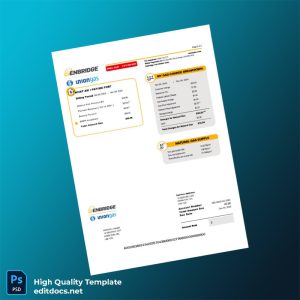Canada Enbridge Union Gas Editable Utility Bill Template in Word and PDF formats