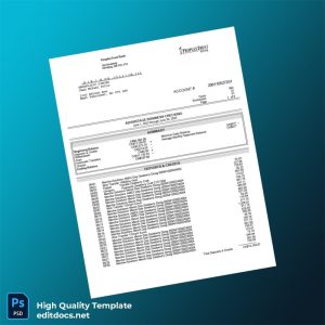 Canada PeoplesTrust Bank Business Account Statement Template in Word and PDF formats