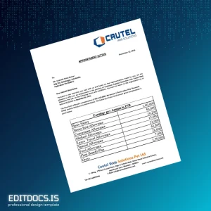 Editable Cautel Web Solutions Pvt Ltd Employment Verification Letter Template (Word&PDF) Page Preview - EditDocs