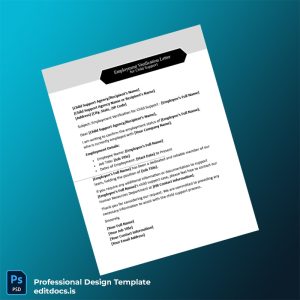 Editable Child Support Agency Employment Verification Letter Template (Word&PDF) Page Preview - EditDocs