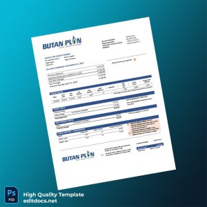 Croatia BUTAN PLIN D O O Editable Gas Bill Template in Word and PDF formats