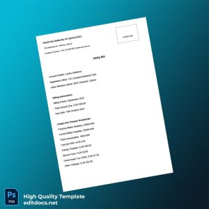 Cyprus Lyntex Solutions Editable Utility Bill Template in Word and PDF formats