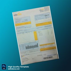 Dominican Republic EDE Este Editable Electricity Bill Template in Word and PDF formats