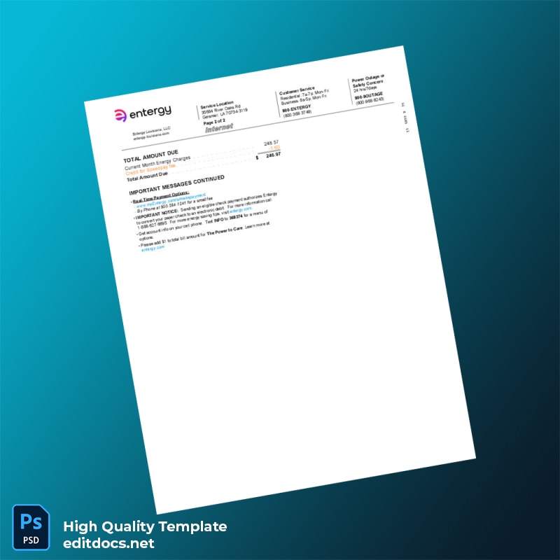 Editable Utility Bill Template in Word and PDF formats page 3