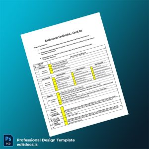 Editable Employment Verification Checklist Template (Word&PDF) Page Preview - EditDocs