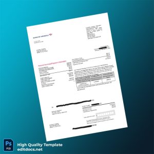 Empty Bank Statement Template in Word and PDF formats