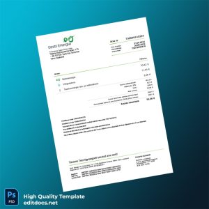 Estonia Eesti Energia Editable Utility Bill Template in Word and PDF formats