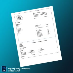 Ethiopia Ethiopian Electric Utility Editable Electricity Bill Template in Word and PDF formats