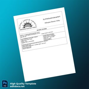 Ethiopia Ethiopian Electric Utility Editable Utility Bill Template in Word and PDF formats
