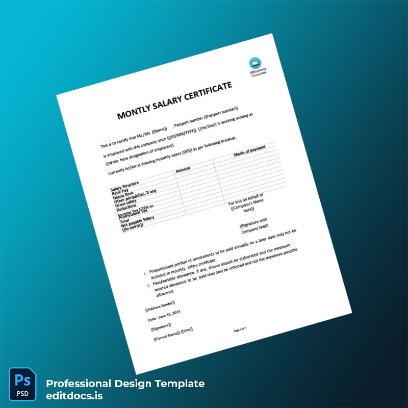 Editable Experience Certificate Template in Word and PDF formats page 4 Page Preview - EditDocs