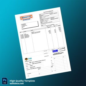 FNB - First National Bank Editable Utility Bill Template in Word and PDF formats