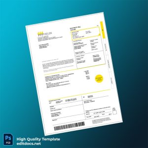 Finland Helen Ltd Editable Electricity Bill Template in Word and PDF formats