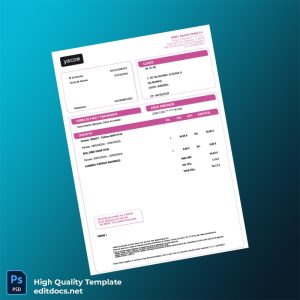 France Yacom Telecom Editable Utility Bill Template in Word and PDF formats
